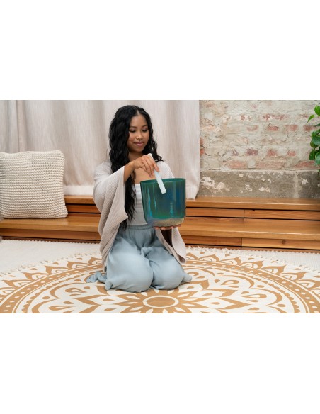 Crystal singing bowl Essence 8 F3 - Mint blue