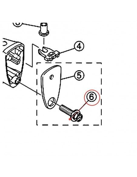 Vis hexagonale M5 x 14 avec rondelle ressort pour fixation de coquille - YAMAHA U0035660