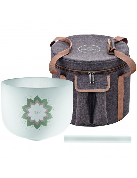 Crystal singing bowl 9" 432 Hz - Lotus flower