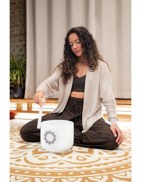 Bol de cristal 9" 432 Hz - Fleur de lotus