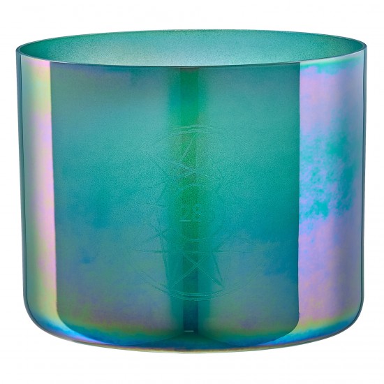 Crystal singing bowl 6.75" 285 Hz - Turquoise green
