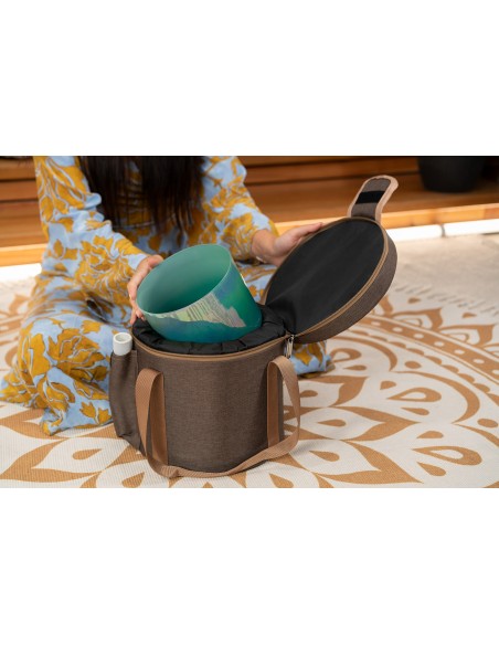 Crystal singing bowl 6.75" 285 Hz - Turquoise green