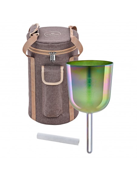 Crystal singing bowl 5.75" 396 Hz - Olive green