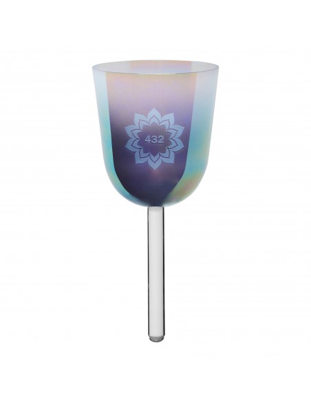 Crystal singing bowl 5.5" 432 Hz, lotus flower - Slate blue