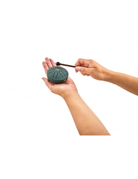 Pocket steel tongue drum A major 3" - Dark green