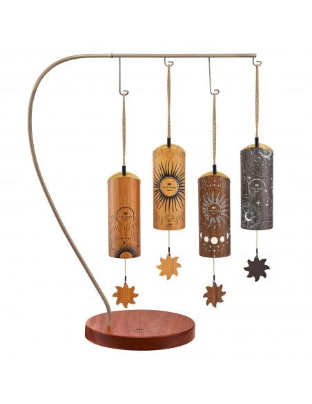 Support pour carillon 4 crochets - Bois et acier