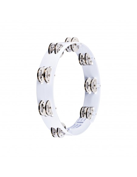 Tambourin ABS 25 cm, 1 rangée de cymbalettes - Blanc