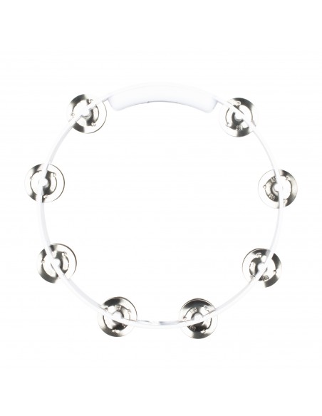 ABS tambourine 25 cm, single row of jingles - White