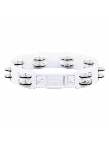 Tambourin ABS 25 cm, 1 rangée de cymbalettes - Blanc