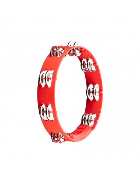 ABS tambourine 25 cm, single row of jingles - Red