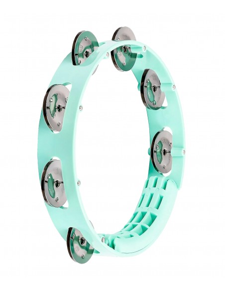ABS tambourine 20 cm, single row of jingles - Green