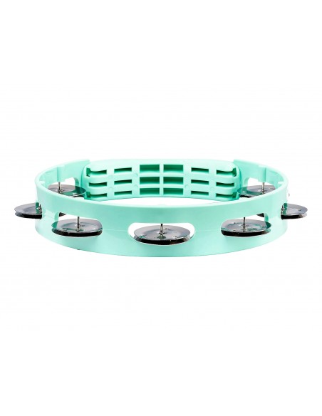Tambourin ABS 20 cm, 1 rangée de cymbalettes - Vert