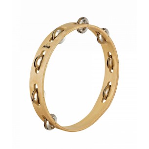 Wooden tambourine 10", 1 row