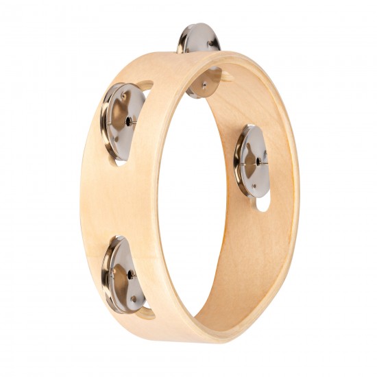 NINO941 - Wooden tambourine 6", 1 row