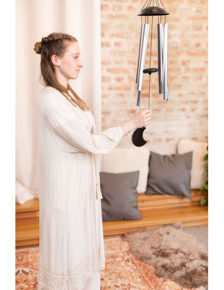 Chimes Moon 32" - Silver