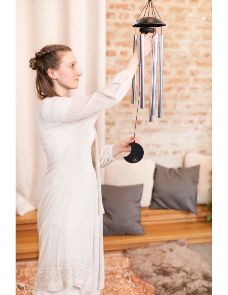 Chimes Moon 32" - Silver