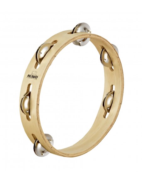 NINO46 - Wooden tambourine 8", 1 row