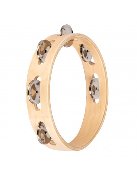 NINO943 - Wooden tambourine 8", 1 row