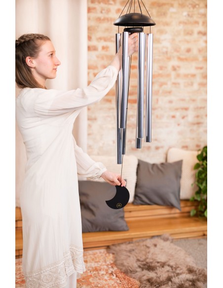 Chimes Moon 44" - Silver