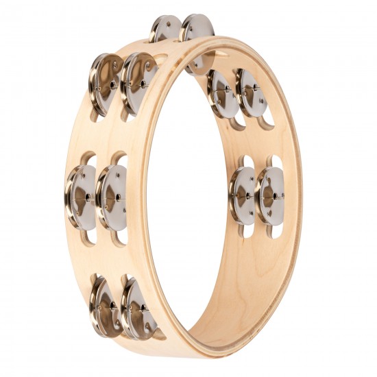 NINO945 - Wooden tambourine 8", 2 rows