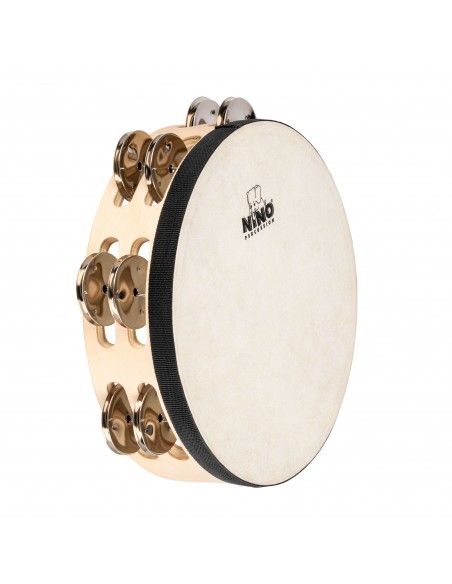 NINO946 - Wooden tambourine 8", 2 rows