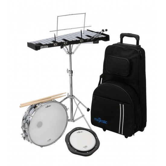 Student percussion kit 2.5-octave bells + 14" snare drum + 8" practice pad