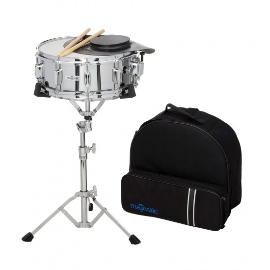 Kit de percussion scolaire caisse claire 14" x 5,5" + pad + sac à dos