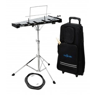 Kit de percussion scolaire clavier 2,5 octaves + pad 8" + sac à roulettes