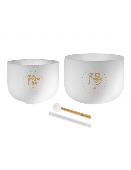 Set de 2 bols de cristal TMC 12" et 14" - Blanc givré