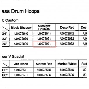 Bass Drum Hoop 20" - Club Custom - M. Confetti Finish - YAMAHA U0072921
