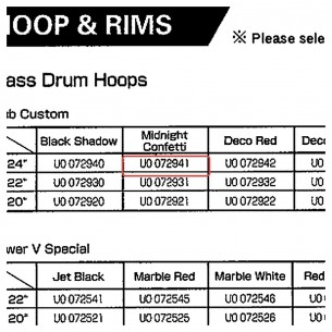 Bass Drum Hoop 24" - Club Custom - M. Confetti Finish - YAMAHA U0072941
