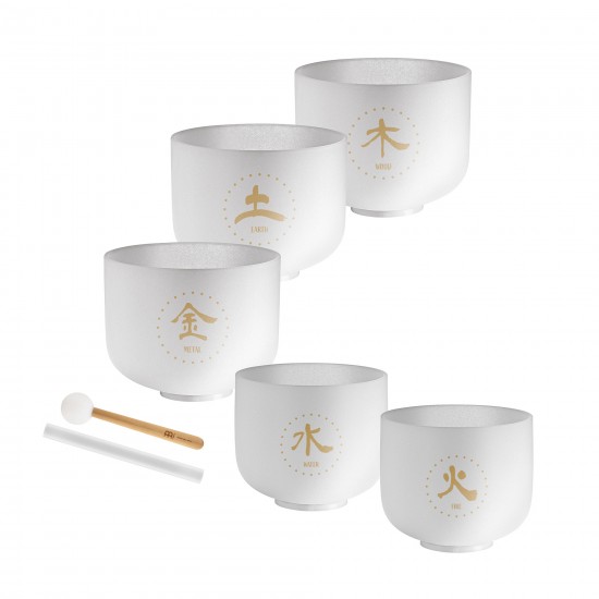 Set de 5 bols de cristal TMC 5 éléments - Blanc givré