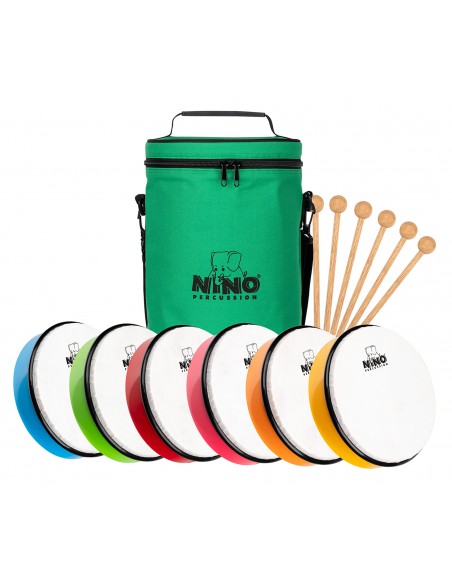 Set de 6 tambourins 8" avec housse et mailloches