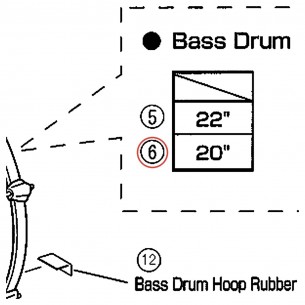 Bass Drum Wood Hoop 20" - DP DBD420 - YAMAHA U0073210