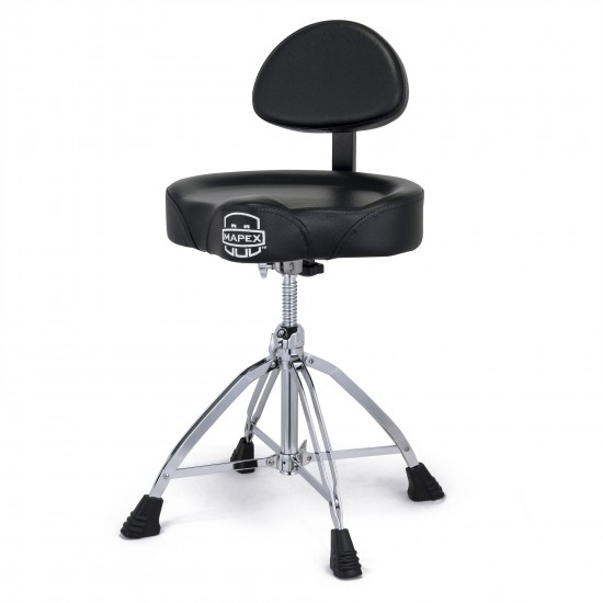 Pro throne with motorcycle-style seat and backrest, faux leather - Black