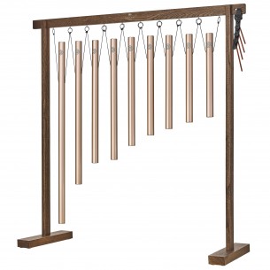 Set of 9 sound bath chimes Solfeggio - Champagne Gold