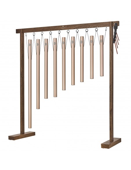 Set of 9 sound bath chimes Solfeggio - Champagne Gold