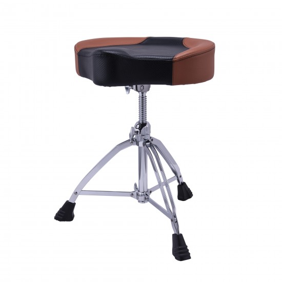 Siège de batteur Pro assise moto - Brun