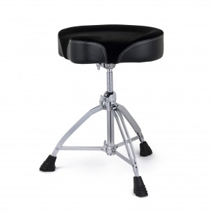 Siège de batteur Pro assise moto en velours - Noir