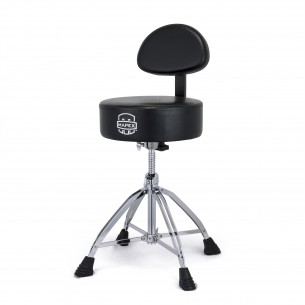Pro throne with round seat and backrest, faux leather - Black