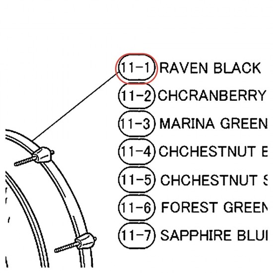 Bass Drum Wood Hoop 20" - Stage Custom - Raven Black Finish - YAMAHA U0073710