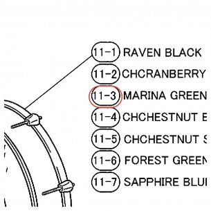 Bass Drum Wood Hoop 22" - Stage Custom - Marina Green Finish - YAMAHA U0073723