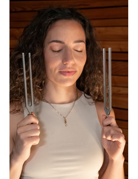 Set de 2 diapasons Binaural Therapy Alpha 128 et 139 Hz