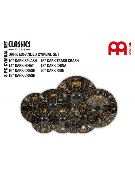 Set de 7 cymbales Classics Custom Dark Expanded 10" / 14" / 16" / 18" / 20"
