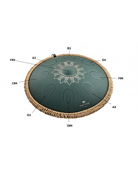 Tongue drum Octave 16" Fa# mineur - Vert foncé