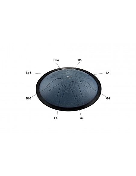 Compact tongue drum in C minor 10" - Navy blue