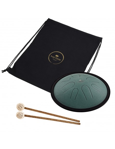 Compact tongue drum in B minor 10" - Dark green