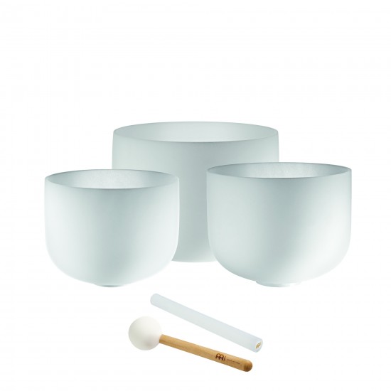Set de 3 bols de cristal 432 Hz - La4, Fa4, Do4