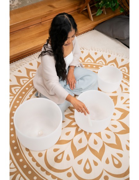 Set of 3 crystal singing bowls 432 Hz - A4, F4, C4