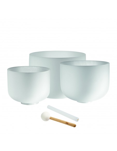Set de 3 bols de cristal 432 Hz - Sol4, Mi4, Do4